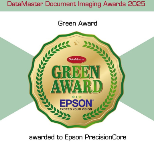 Epson spīd DataMaster Awards apbalvošanas ceremonijā: Zaļā balva par vides ilgtspēju biroja drukāšanā un skenēšanā