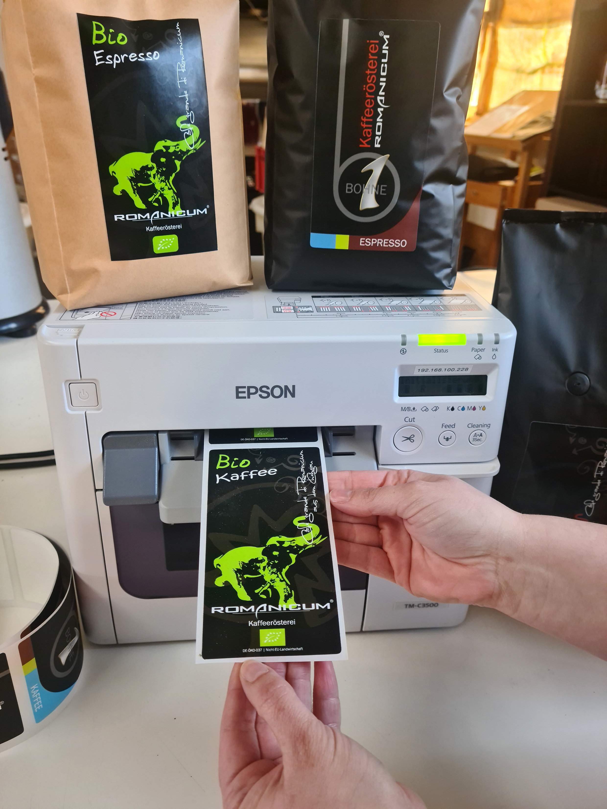 Kaffeerösterei Romanicum setzt auf Epson ColorWorks