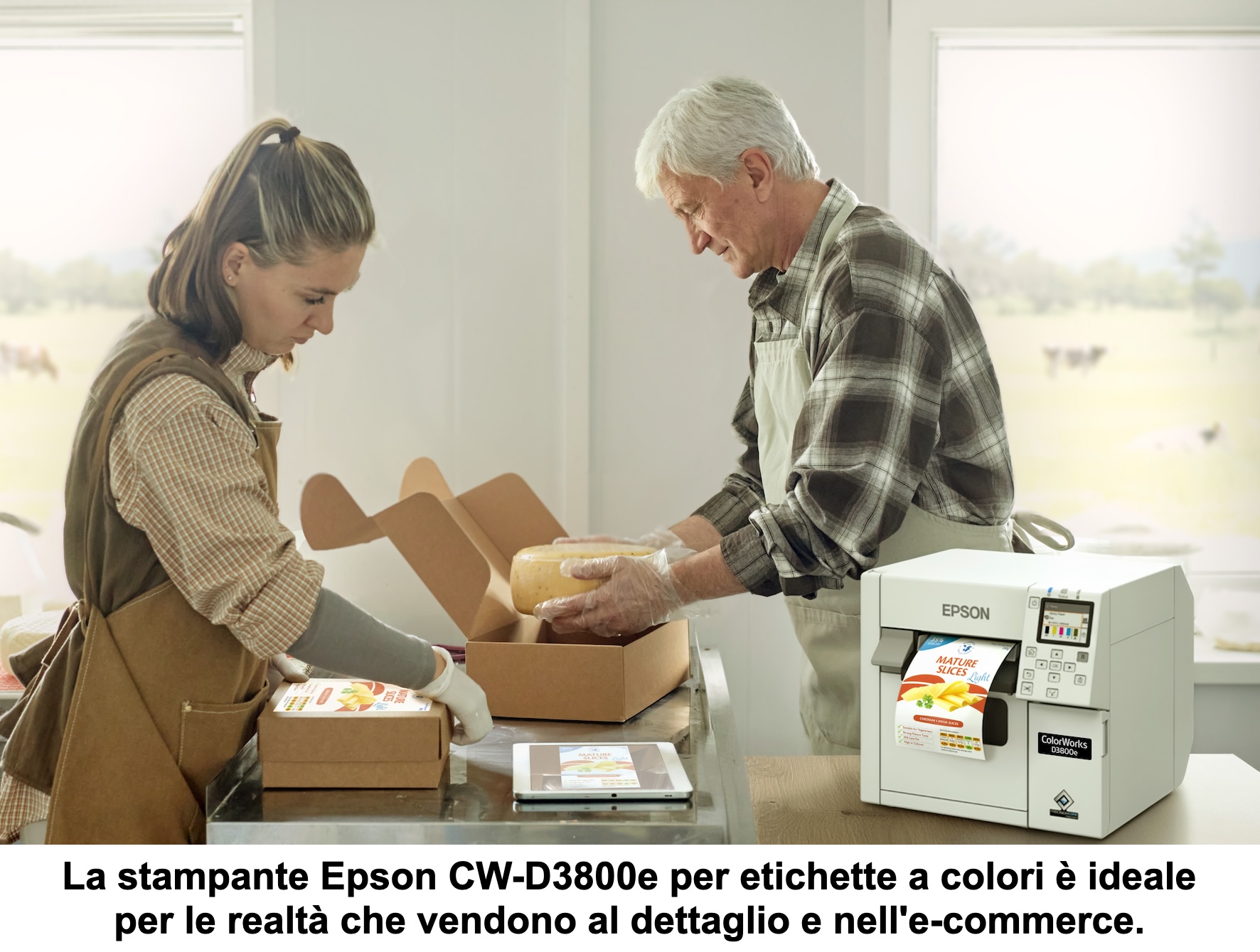 Epson amplia la gamma ColorWorks con la nuova stampante da tavolo per etichette a colori CW-D3800e