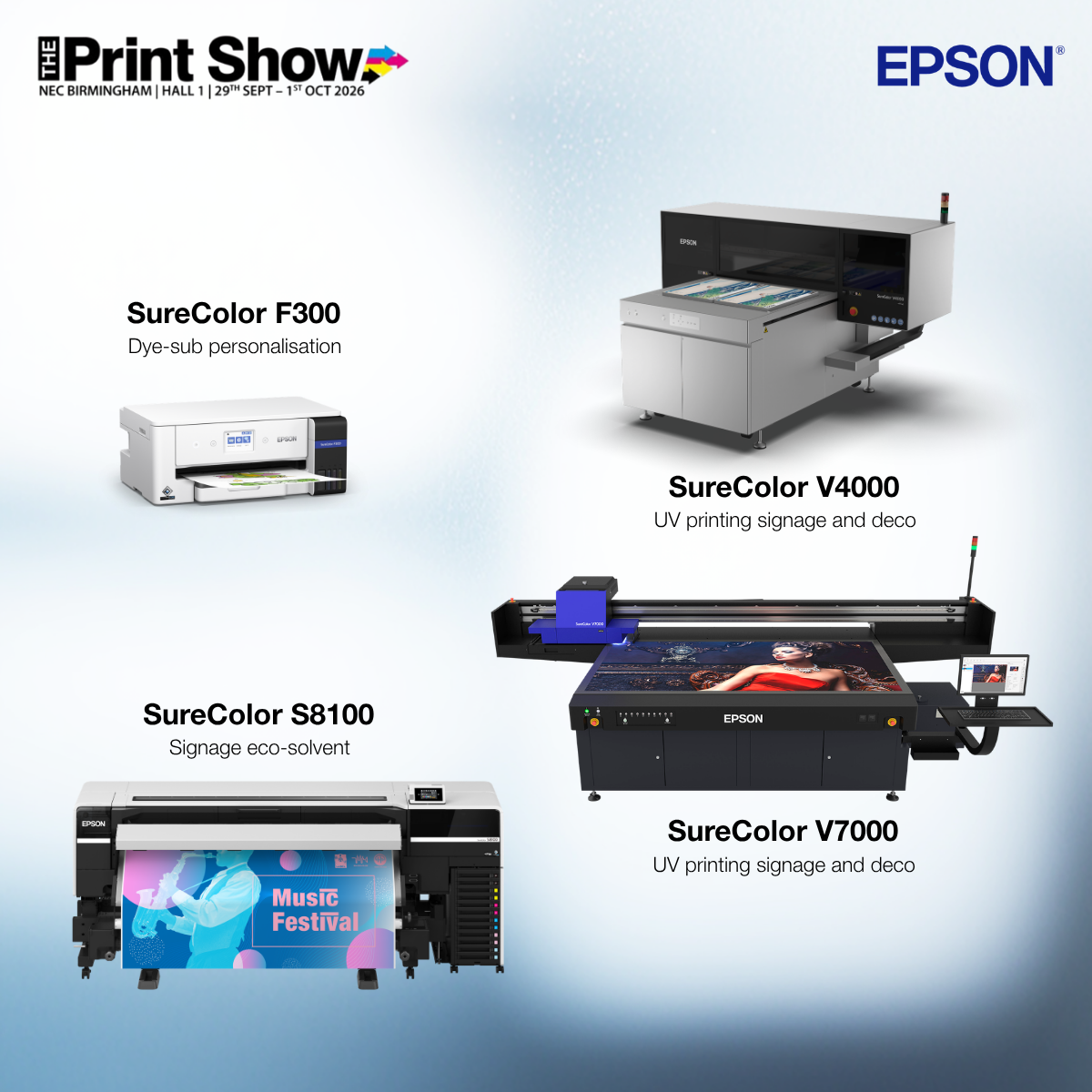 Epson to showcase latest UV, DTF and dye-sublimation innovations at The Print Show and The Sign Show 2026