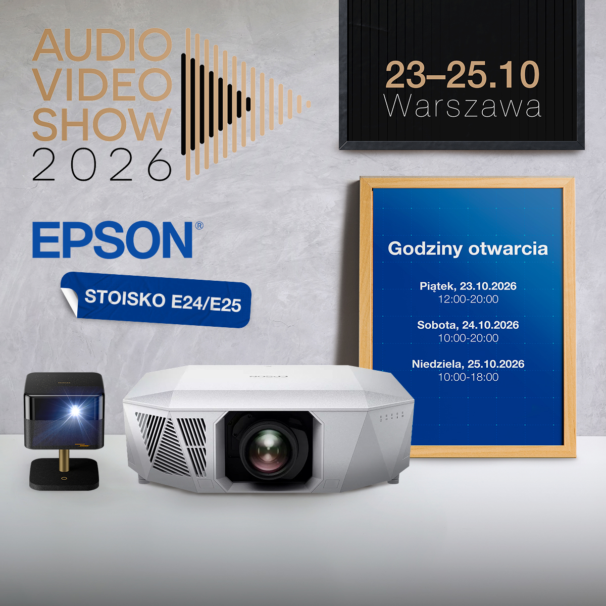 Od 120 do 500 cali. Na Audio Video Show 2026 firma Epson pokaże możliwości domowej projekcji